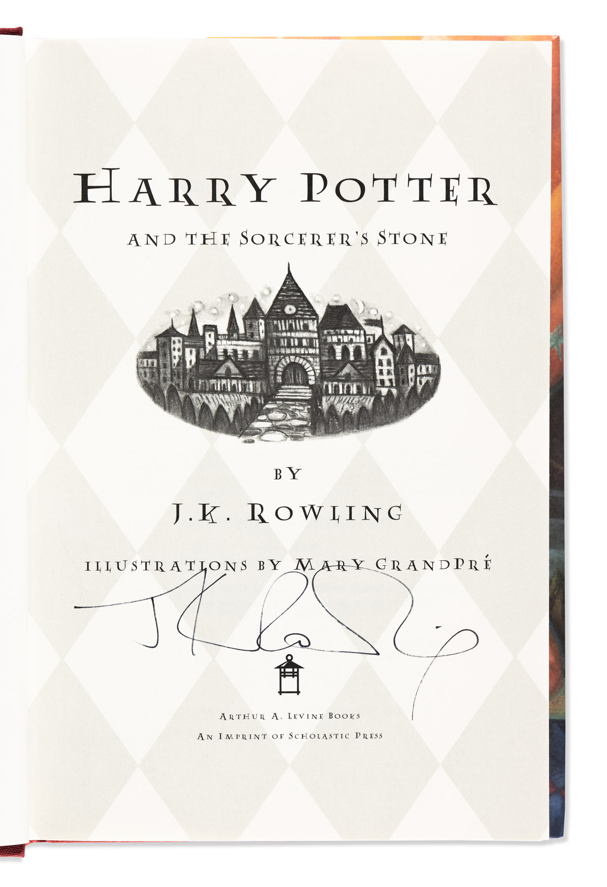 ROWLING, J.K. Harry Potter and the Sorcerers Stone. Signed on the title-page.